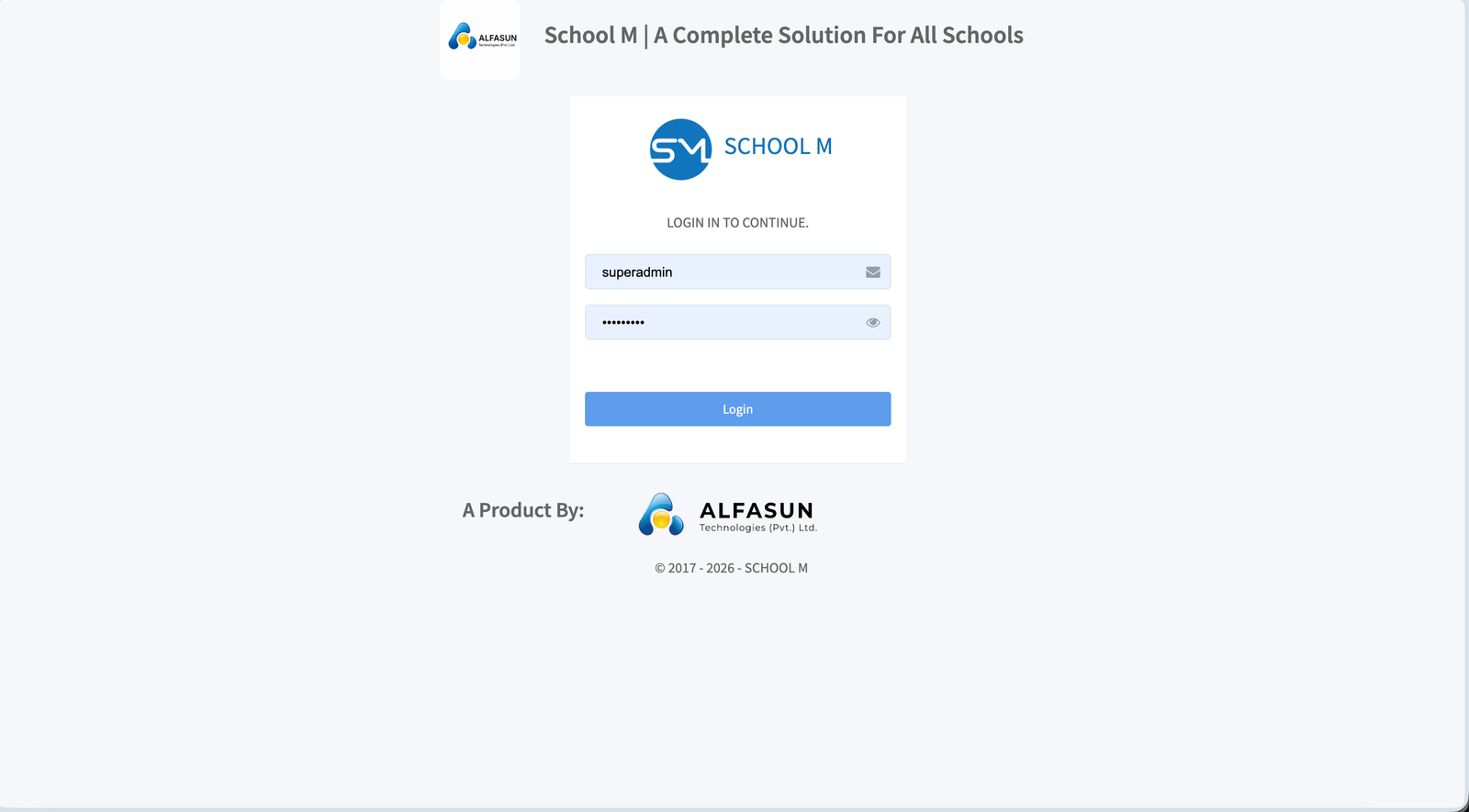 School M web application screenshot 1
