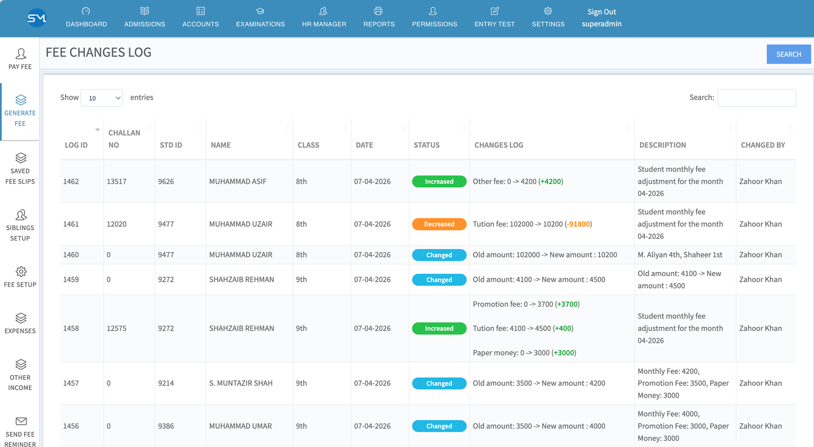 School M web application screenshot 19