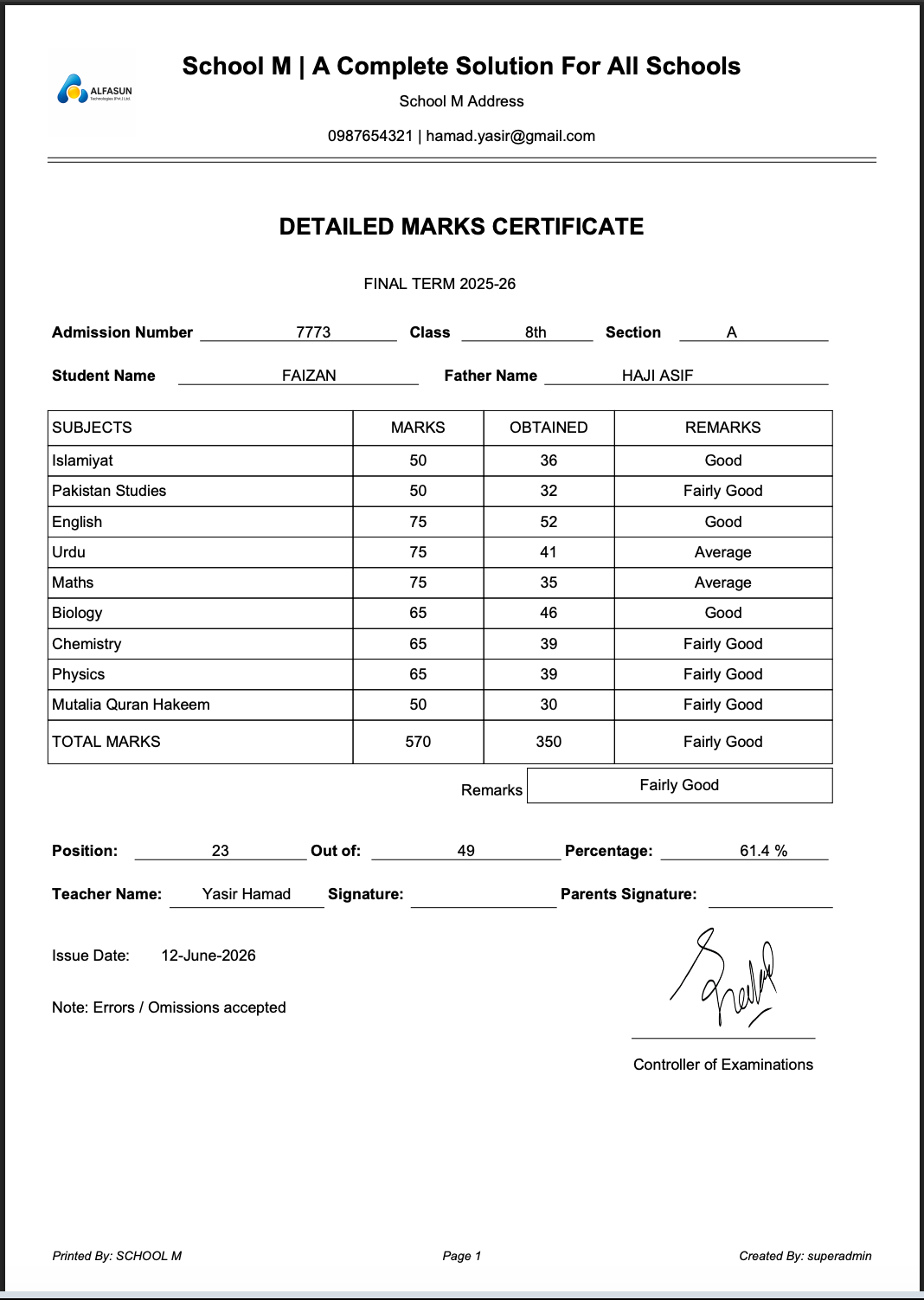 School M web application screenshot 37