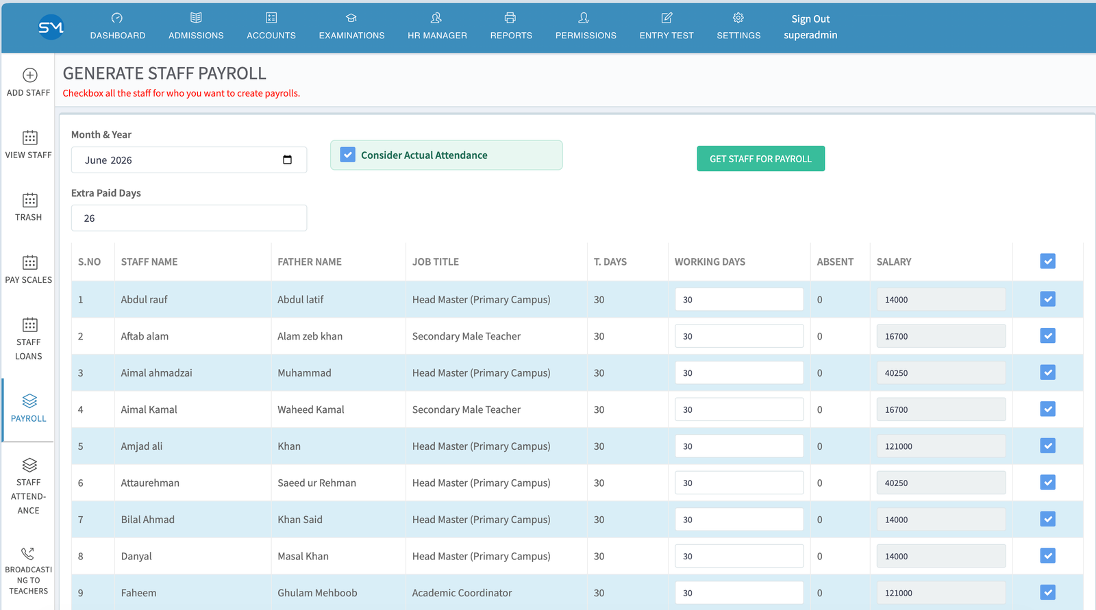 School M web application screenshot 40