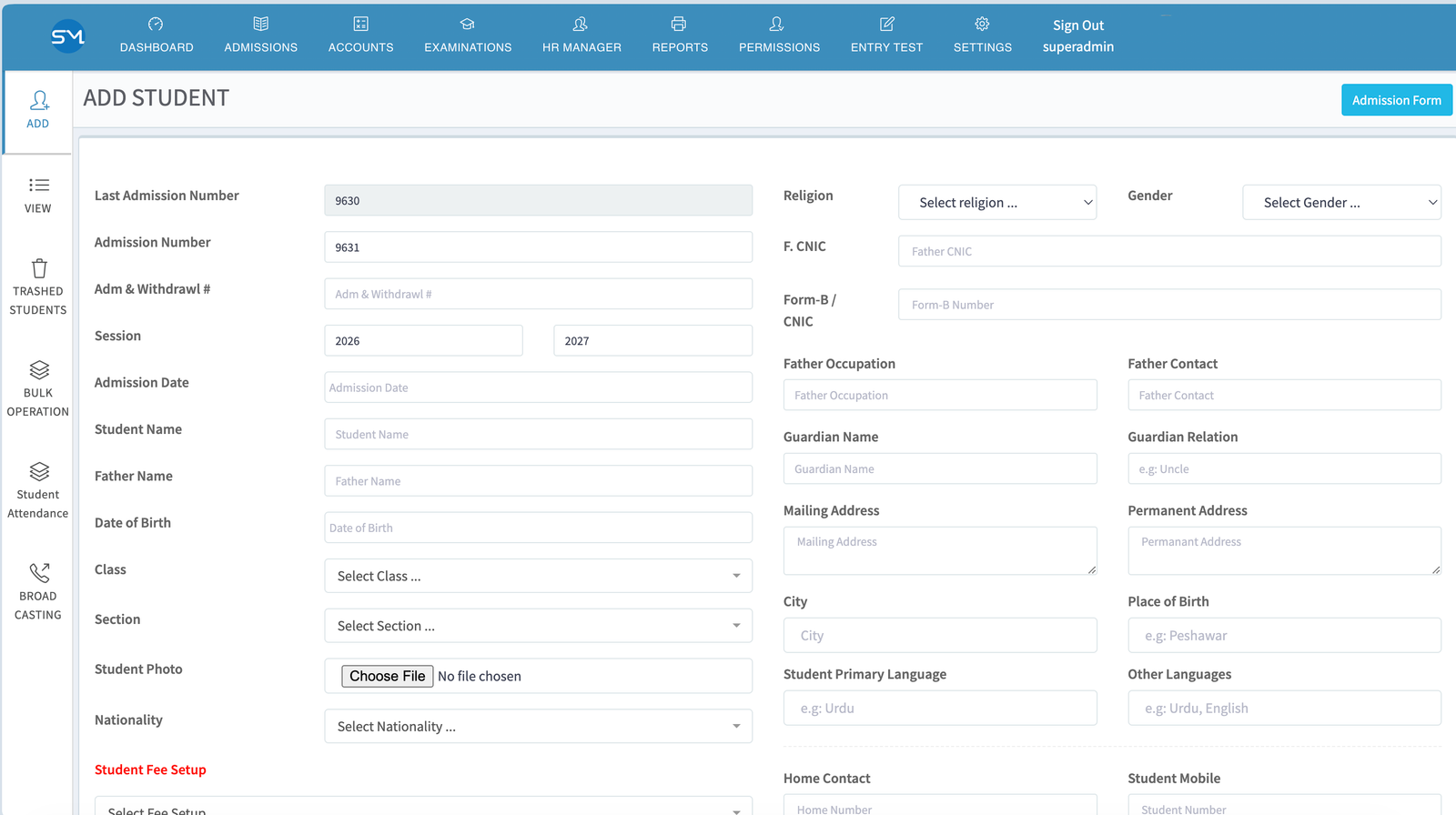 School M web application screenshot 7
